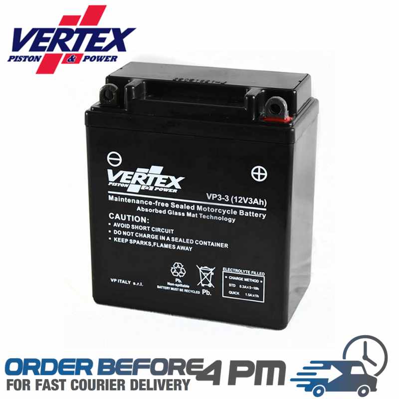 vertex pistons replacement agm motorcycle battery CB3L-A YB3L-A YB3LA Motorcycle Spares UK