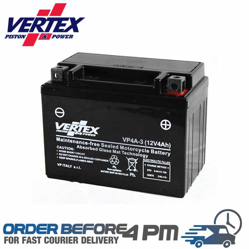 vertex pistons replacement agm motorcycle battery CB4L-B YB4L-B GM4-3B YTX4L-BS Motorcycle Spares UK