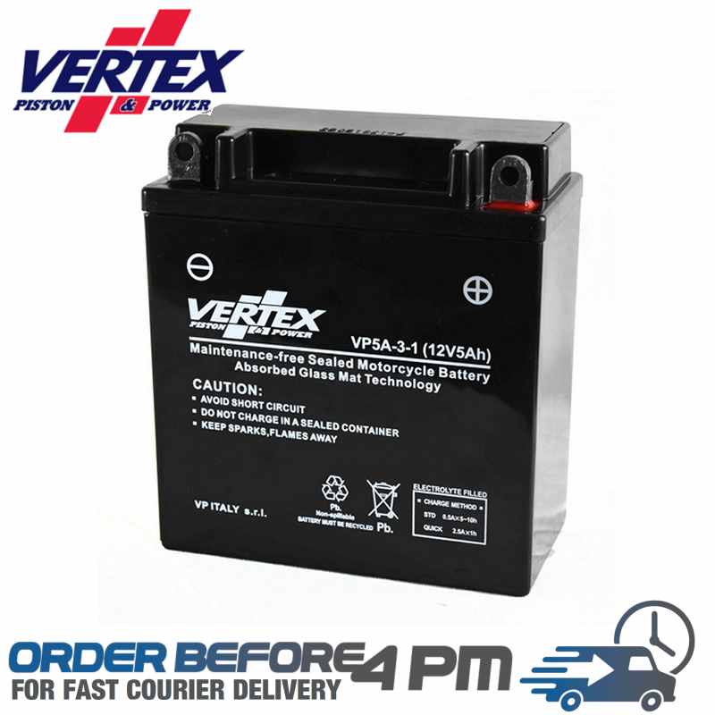 vertex pistons replacement agm motorcycle battery CB5L-B YB5L-B 12N5-3B 12N5S-3B YB5L-B Motorcycle Spares UK