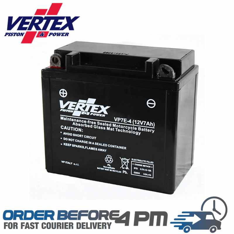 vertex pistons replacement agm motorcycle battery CB7-A 12N7-4A4 YB7-A YB9-B Motorcycle Spares UK