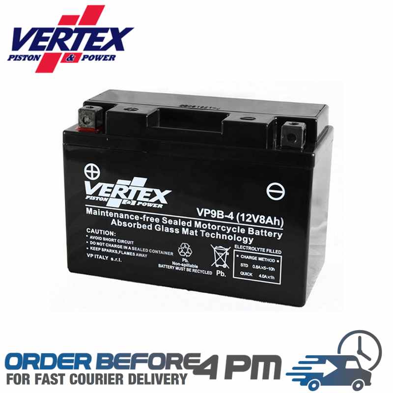 vertex pistons replacement agm motorcycle battery CT9B-BS YT9B-BS CT9B-4 ET9B-BS YT9B-4 Motorcycle Spares UK