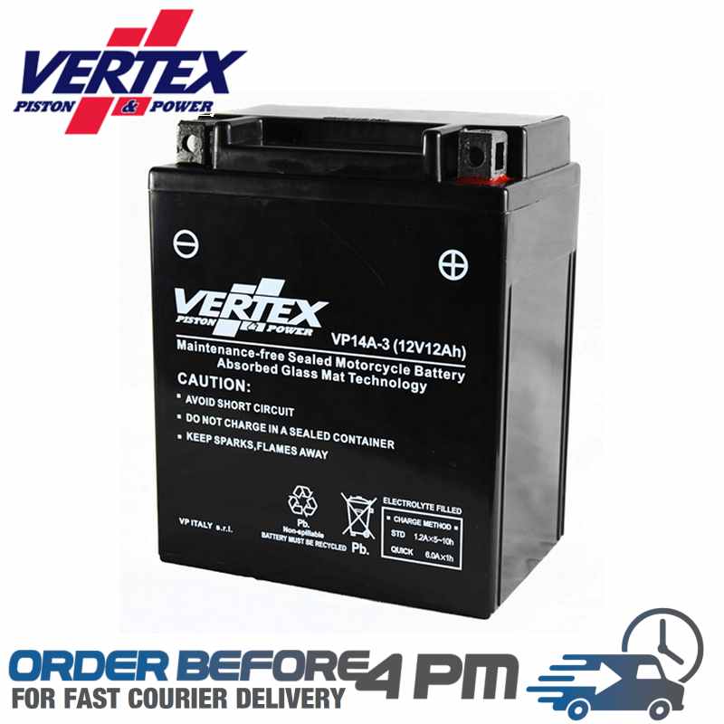 vertex pistons replacement agm motorcycle battery CB14L-A2 12N14-3A YB14L-A2 GB14L-A2 EB14L-A2 FB14L-A2 YB14L-A2 Motorcycle Spares UK