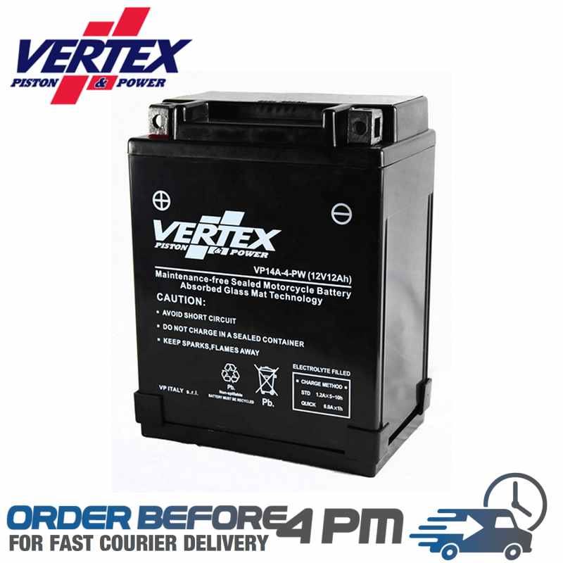vertex pistons replacement agm motorcycle battery CB14A-A2/CB14-B2 YB14A-A2 Motorcycle Spares UK