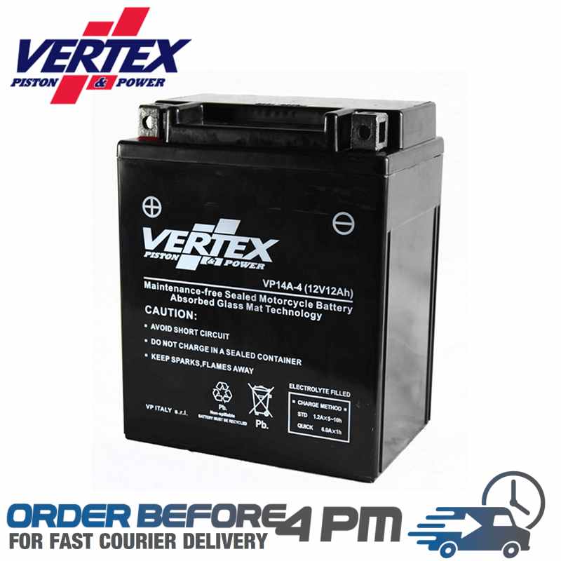 vertex pistons replacement agm motorcycle battery CB14-A2 CB14A-A2 YB14-A2 YB14A-A2 YB14-A2 Motorcycle Spares UK