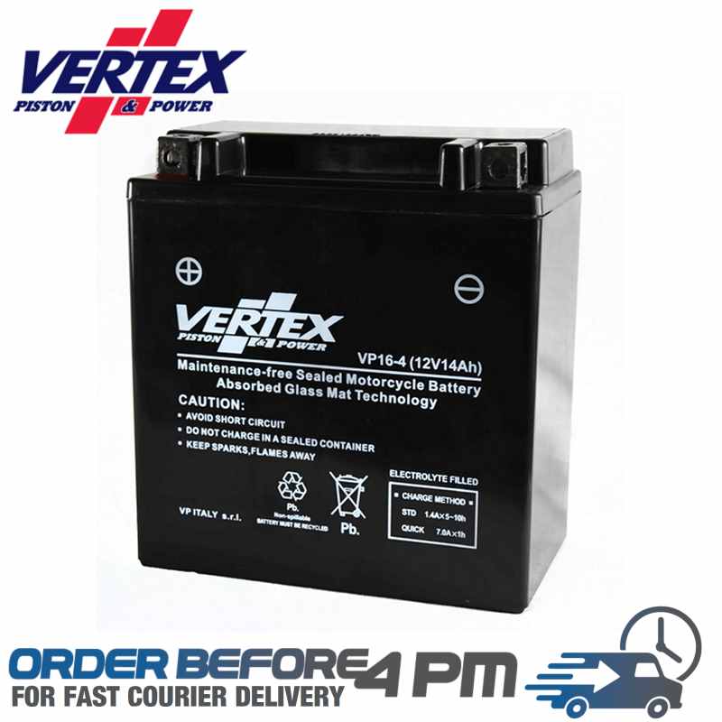 vertex pistons replacement agm motorcycle battery CTX16-BS YTX16-BS Motorcycle Spares UK