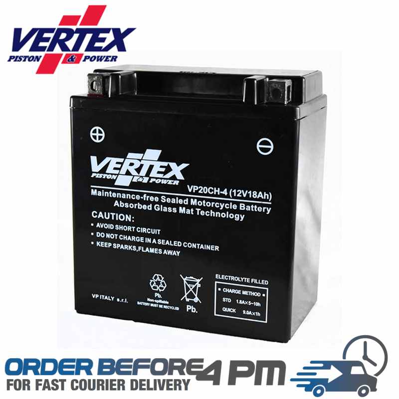 vertex pistons replacement agm motorcycle battery CTX20-BS/CTX20H-BS YTX20CH-BS Motorcycle Spares UK