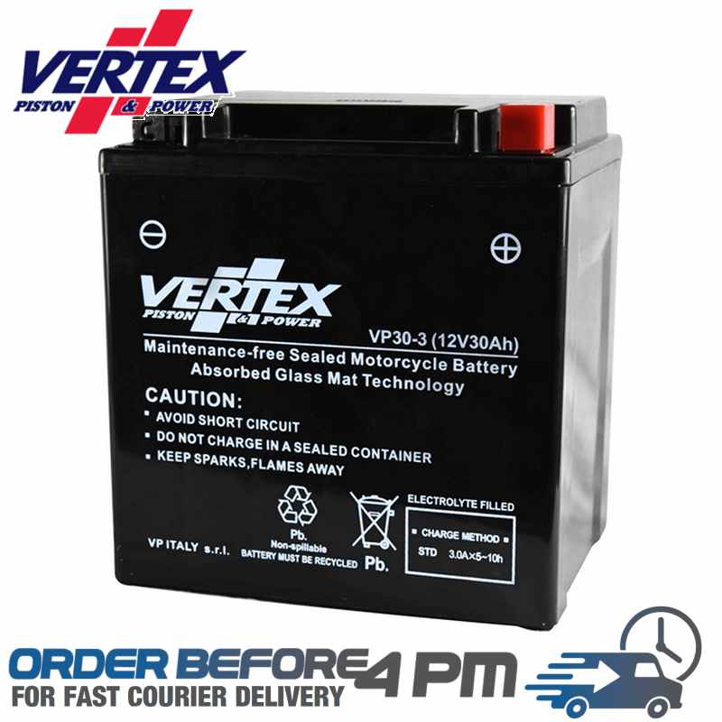 vertex pistons replacement agm motorcycle battery CTX30L CTX30L-BS YIX30L-BS Motorcycle Spares UK