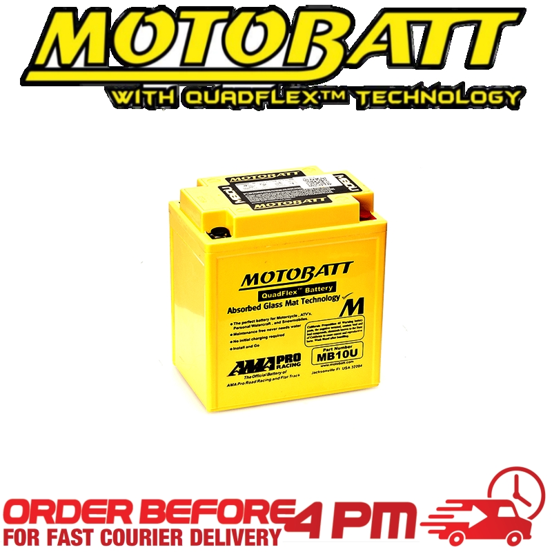 Motobatt AGM GEL Battery MB10U Fully Sealed CB10LA-2 CB10L-B2 12N10 12N11