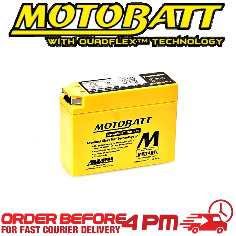 Motobatt AGM GEL Battery MBT4BB Fully Sealed CT4B-5 CT4B-BS