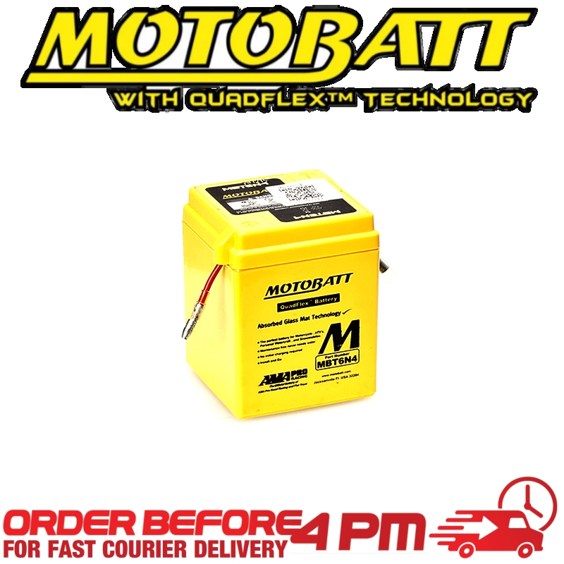 Motobatt AGM GEL Battery MBT6N4 Fully Sealed 6N4-2A