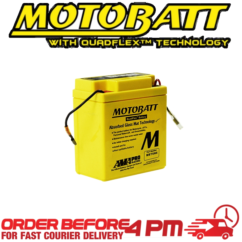 Motobatt AGM GEL Battery MBT6N6 Fully Sealed 6N6-1B 1C 1D-2 3B 3B-1
