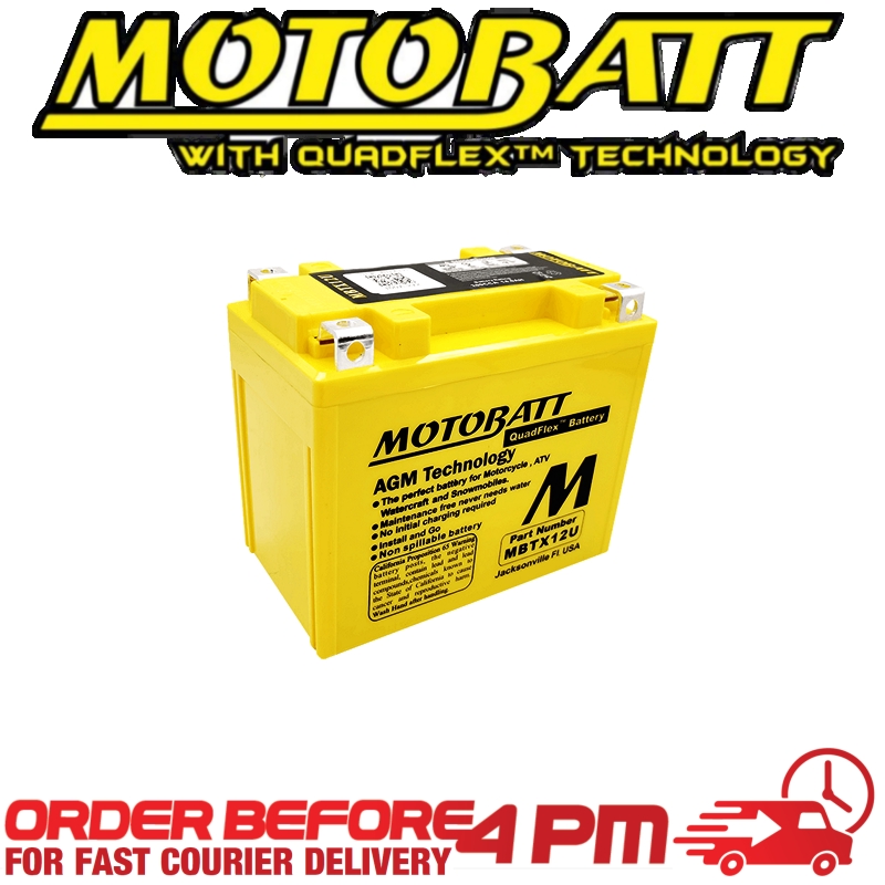 Motobatt AGM GEL Battery MBTX12U Fully Sealed CTX12-BS CB12BB-2 CTX15L-BS Adly 813120