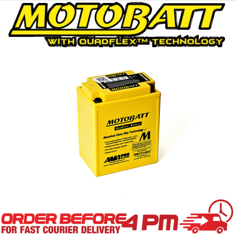 Motobatt AGM GEL Battery MBTX14AU Fully Sealed CB14L-A2 L-B2 CB14-A2 B2