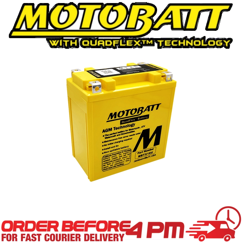 Motobatt AGM GEL Battery MBTX16U Fully Sealed CTX16-BS BS-1 CTX20-CHBS ABS