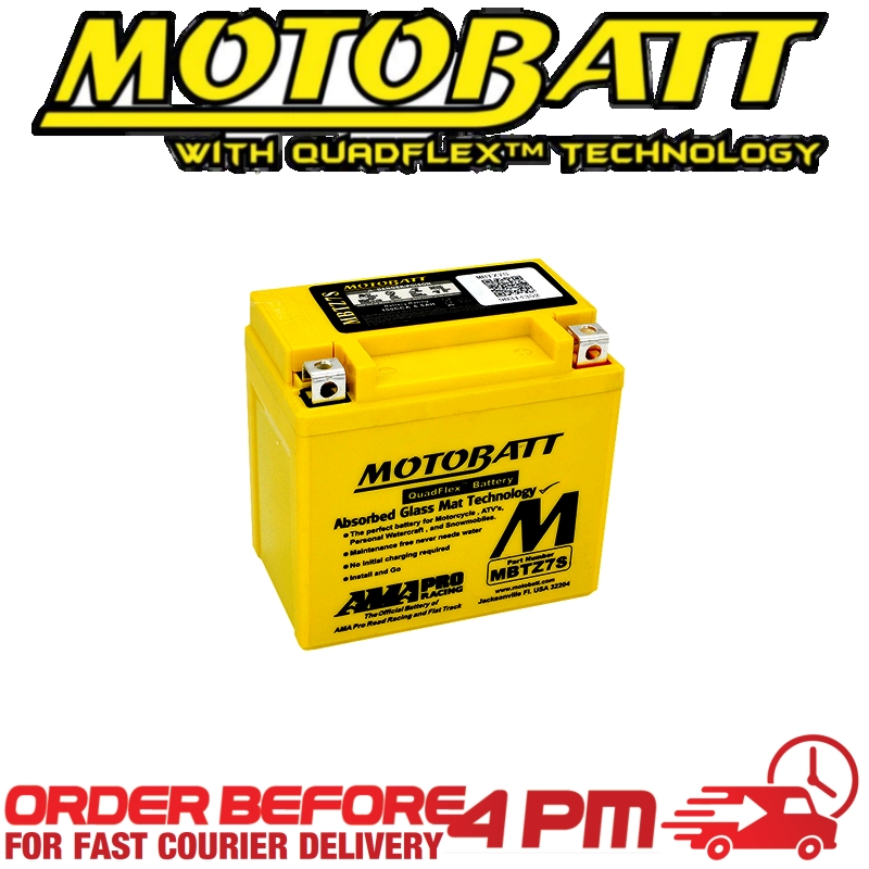 Motobatt AGM GEL Battery MBTZ7S Fully Sealed CT6B-3 CTZ-7S