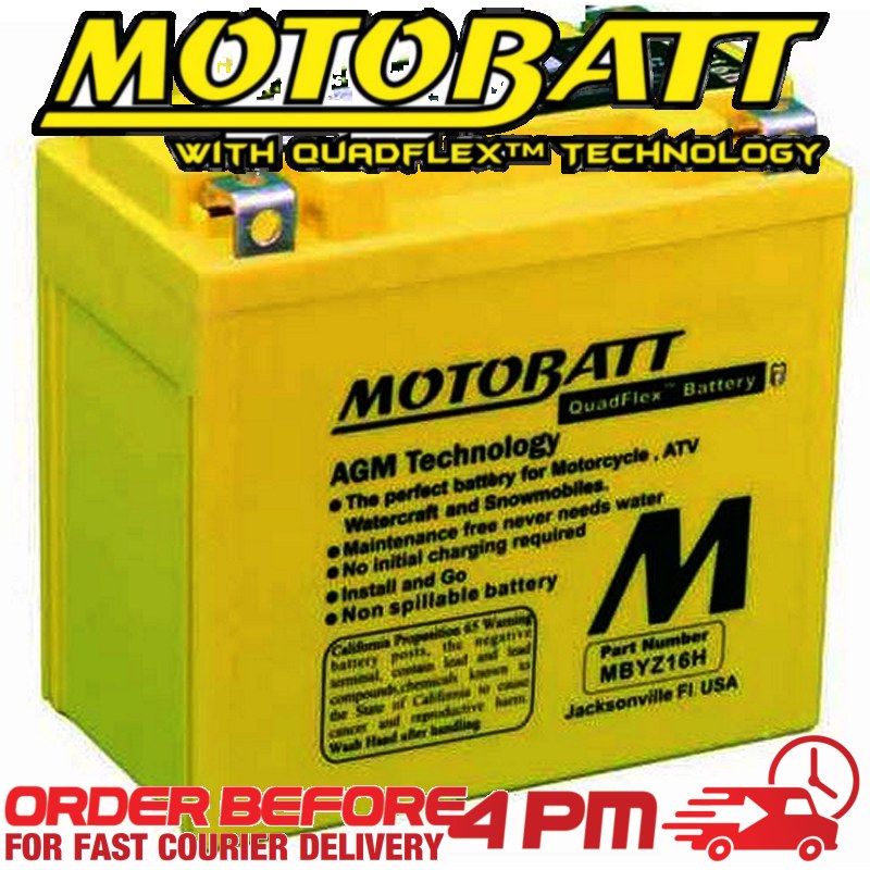 Motobatt AGM GEL Battery MBYZ16H Fully Sealed CTX14-BS CTX14L-BS GYZ16H Aprilia 813140